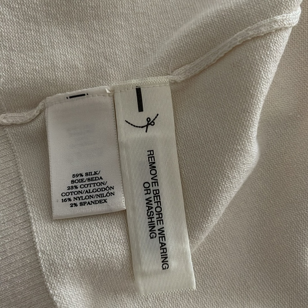 NWOT Ann Taylor Silk Cotton Cropped Open Sweater Lightweight Knit Classic - Picture 5 of 10